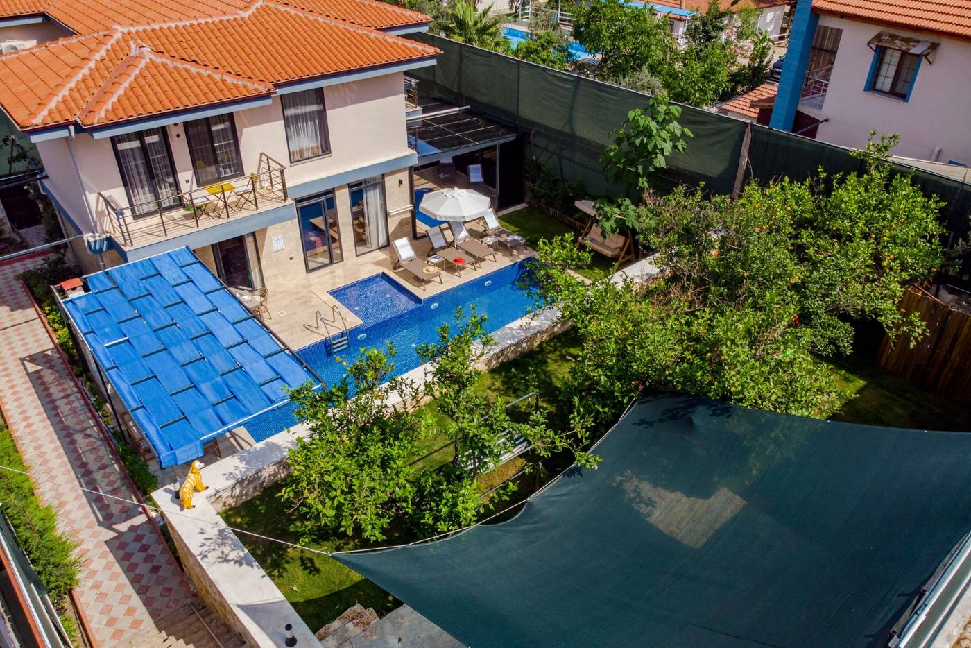Villa Destan Patara Kaş özel havuz ve bahçe görünümü