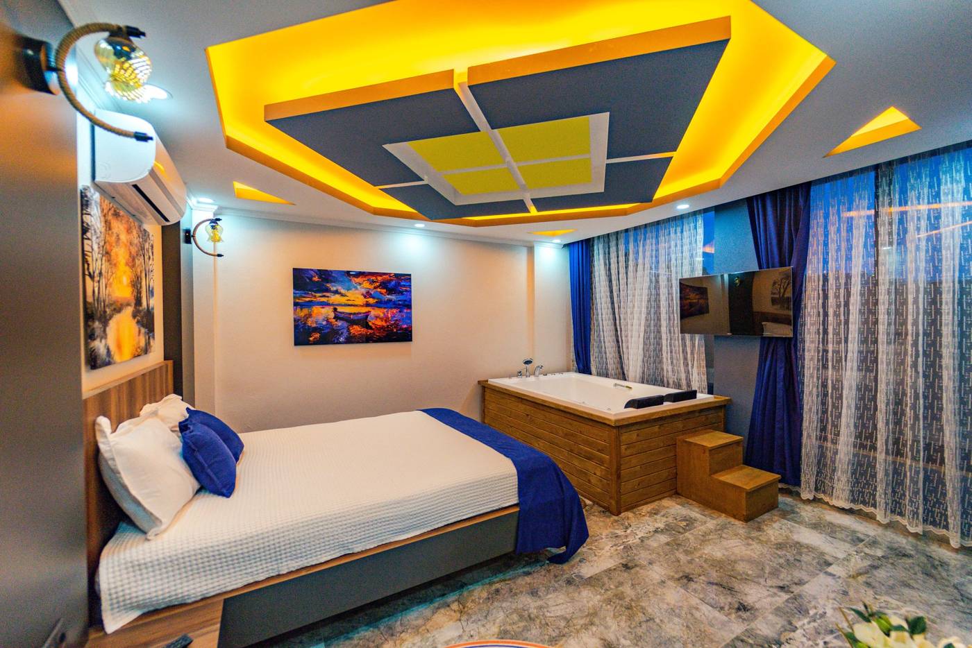 Villa Destan yatak odası, jakuzi ve iç mekân